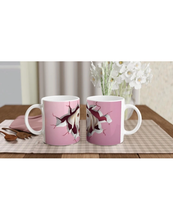 Kırık Duvarın Ardından Bakan Sarı Labrador Temalı Baskılı Kupa Bardak