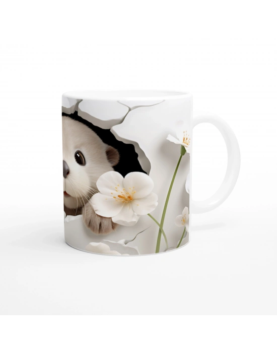 Kırık Duvarın Ardından Bakan Sevimli Su Samuru Baskılı Kupa Bardak