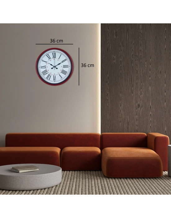 Kırmızı 36 Cm Duvar Saati