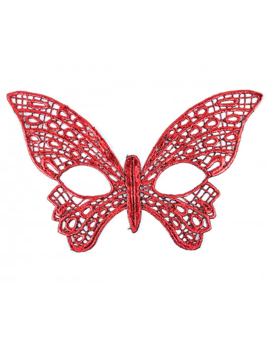 Kırmızı Dantel Masquerade Maskesi 7 No