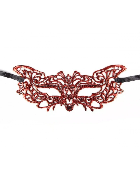 Kırmızı Dantel Masquerade Maskesi 9 No