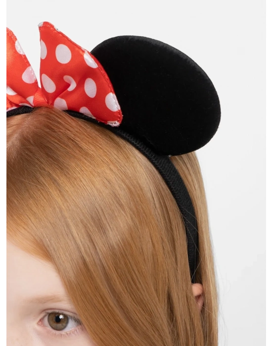 Kırmızı Fiyonklu Minnie Mouse Taç Fare Tacı Kafa Bandı