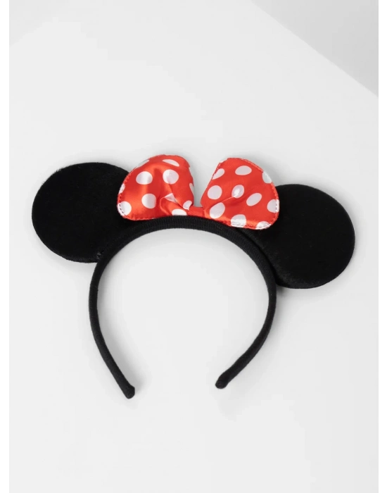 Kırmızı Fiyonklu Minnie Mouse Taç Fare Tacı Kafa Bandı