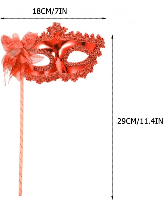 Kırmızı Işıltılı Tutmalı Fotoğraf Çekimi Maskesi