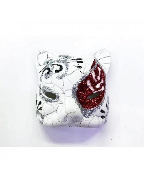 Kırmızı İşlemeli Seramik Venedik Kedi Magnet