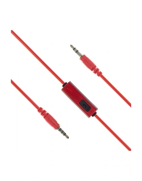 Kırmızı Kulak Üstü Portatif Katlanır Stereo Kulaklık