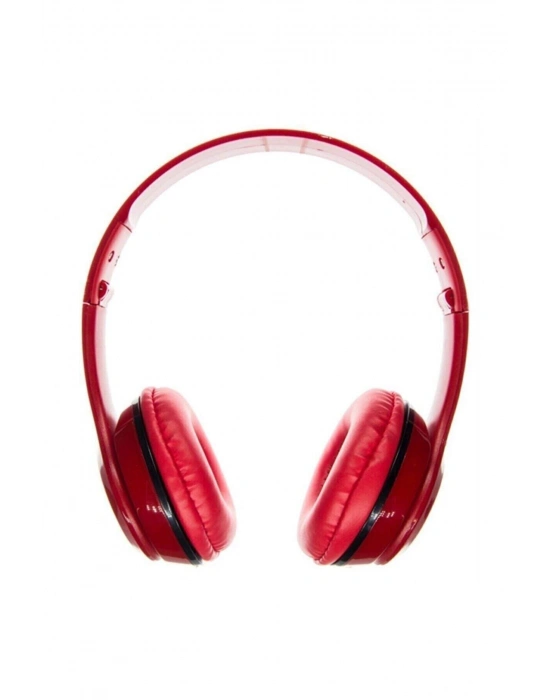 Kırmızı Kulak Üstü Portatif Katlanır Stereo Kulaklık