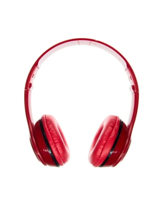 Kırmızı Kulak Üstü Portatif Katlanır Stereo Kulaklık