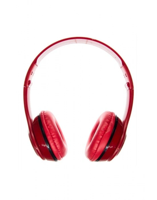 Kırmızı Kulak Üstü Portatif Katlanır Stereo Kulaklık