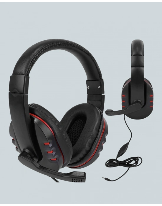 Kırmızı Kulaklık Stereo Mikrofonlu Dayanıklı Örgü Kablolu