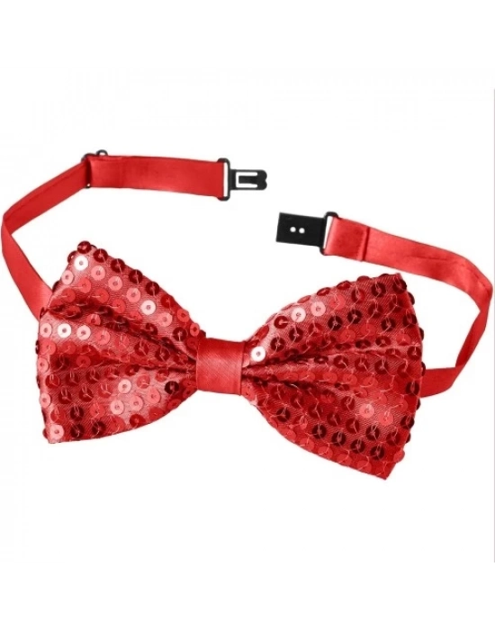 Kırmızı Payetli Pullu Papyon