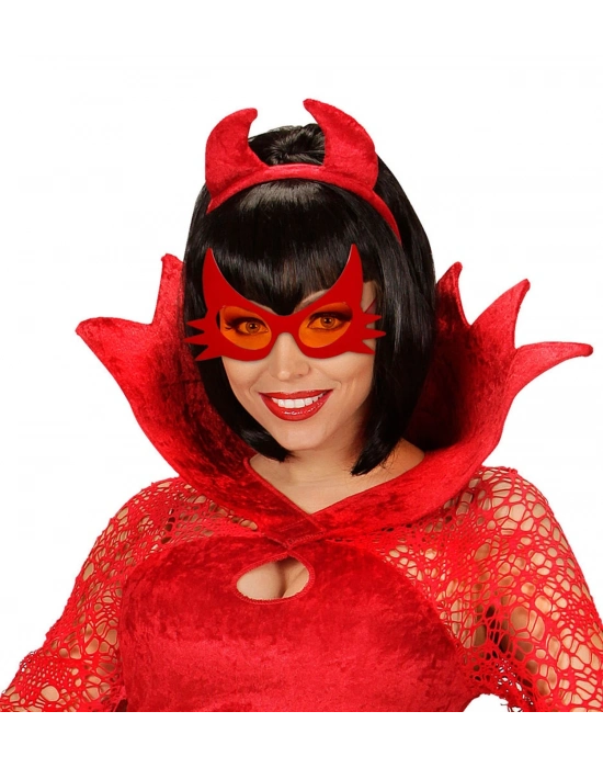 Kırmızı Renk Bıyık Tasarımlı Kedi Gözlüğü 19x11 Cm