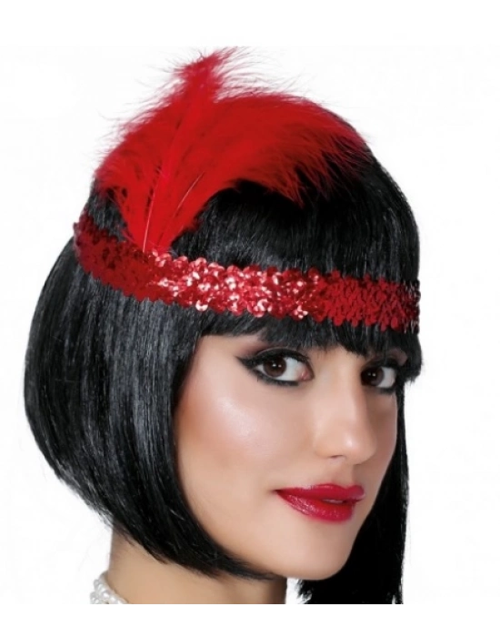 Kırmızı Renk Çarliston Saç Bandı