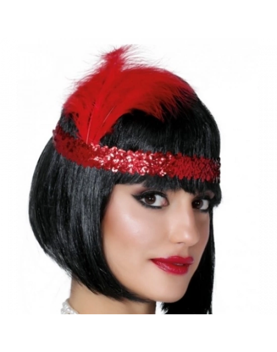 Kırmızı Renk Çarliston Saç Bandı