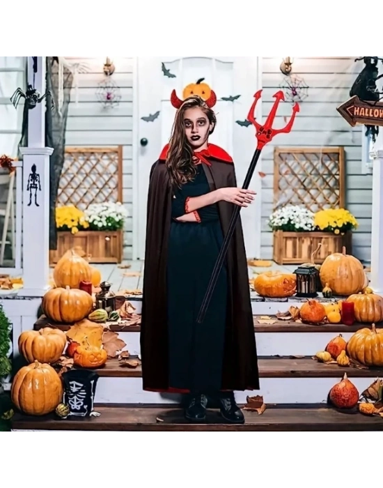 Kırmızı Renk Halloween Cadılar Bayramı Çatal 107 Cm