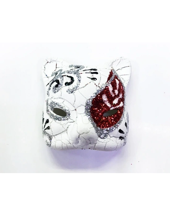 Kırmızı Renk İşlemeli Seramik Malzemeden İmal Venedik Kedi Model Magnet