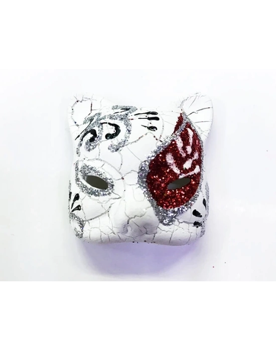 Kırmızı Renk İşlemeli Seramik Malzemeden İmal Venedik Kedi Model Magnet