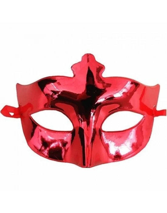 Kırmızı Renk Parlak Balo Maskesi