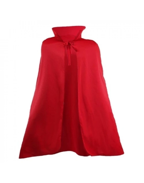 Kırmızı Renk Yakalı Pelerin 120 cm