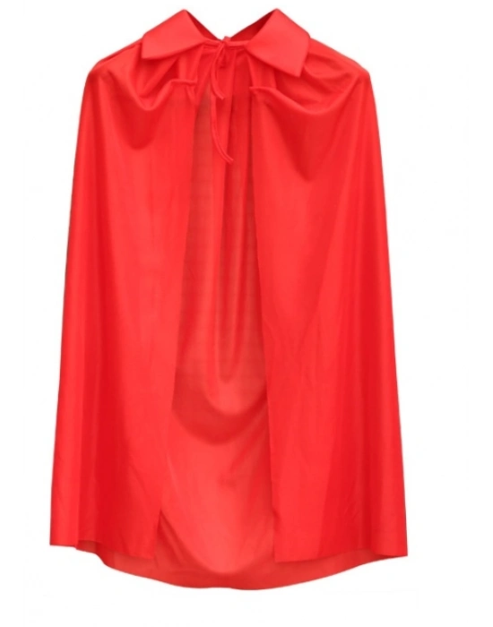 Kırmızı Renk Yakalı Pelerin Çocuk Boy 90 cm