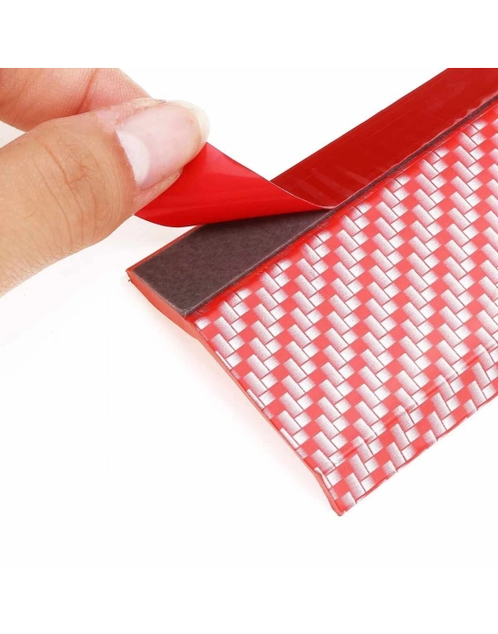 ®  Kırmızı Renkli 2,5 Metre Araba Oto Ön Tampon Koruyucu Kauçuk Pratik Tampon Şerit Bant Döşeme