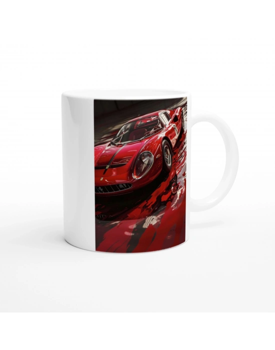 Kırmızı Retro Spor Araba Baskılı Kupa Bardak