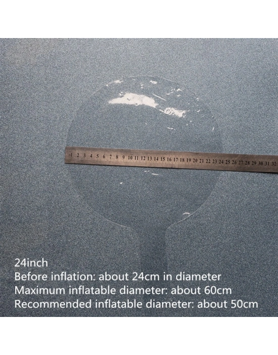 Kırmızı Simli Yuvarlak Şeffaf Balon 24 İnç