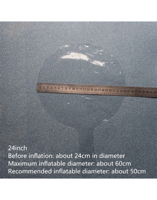 Kırmızı Simli Yuvarlak Şeffaf Balon 24 İnç