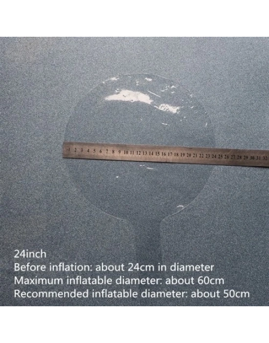 Kırmızı Simli Yuvarlak Şeffaf Balon 24 İnç