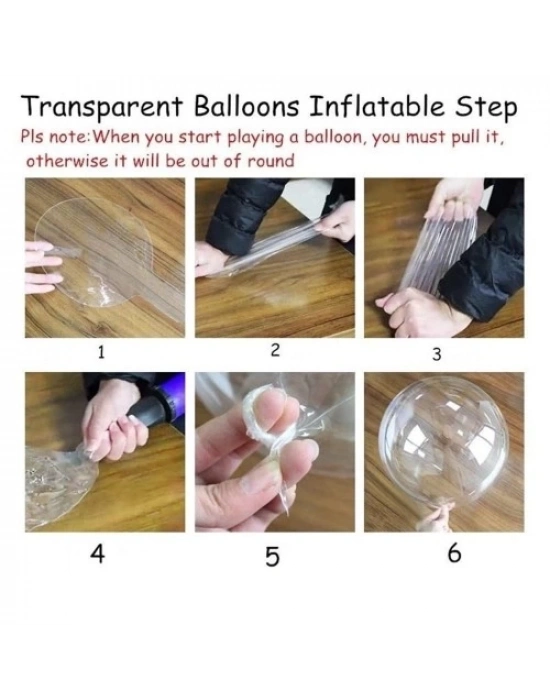 Kırmızı Simli Yuvarlak Şeffaf Balon 24 İnç