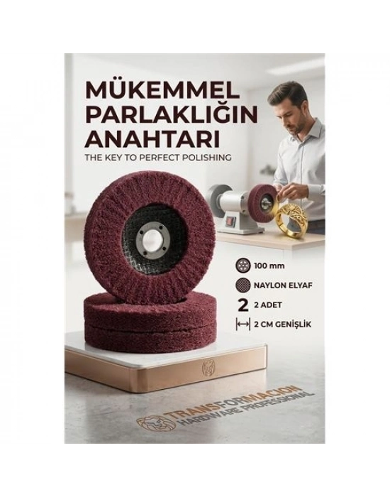 Kırmızı Skoç Elyaf Mop Parlatma Diski - 100 MM Metal ve Paslanmaz  723117