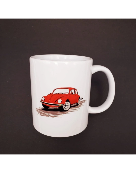 Kırmızı Vosvos Baskılı Kupa