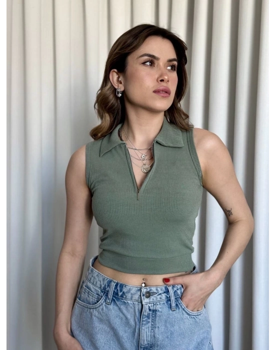 Kısa fermuarlı crop