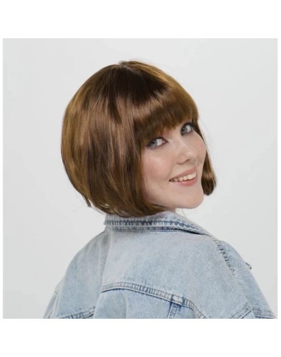 Kısa Küt Parti Peruğu Kahve