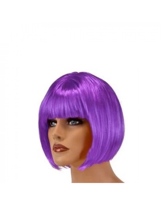 Kısa Mor Peruk Saç