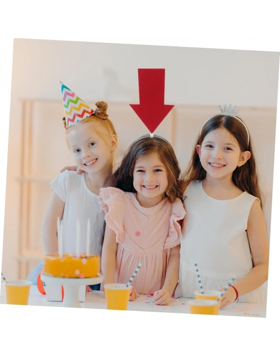 Kişiselleştirilebilir Ok Taç – Üzerine Yazı Yazılabilen Parti Tacı Kırmızı Renk