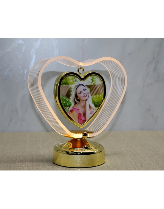 Kişiye Özel Fotoğraf Alanlı Kalpli Led Çerçeve Model 1