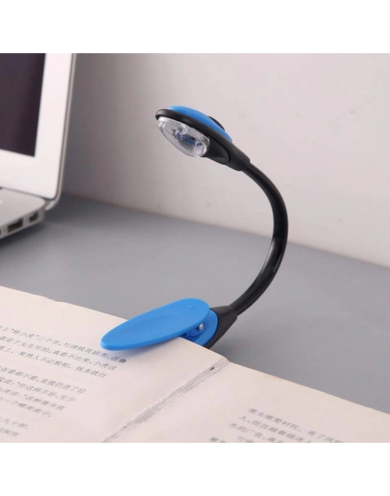 Kitap Okuma Işığı Led Booklight Kıskaçlı Pilli Model Led Işık