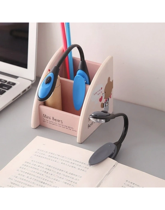 Kitap Okuma Işığı Led Booklight Kıskaçlı Pilli Model Led Işık