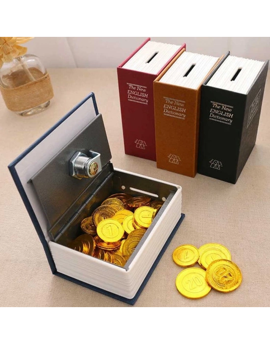 Kitap Şeklinde Mini Boy Kilitli Kasa Ve Kumbara