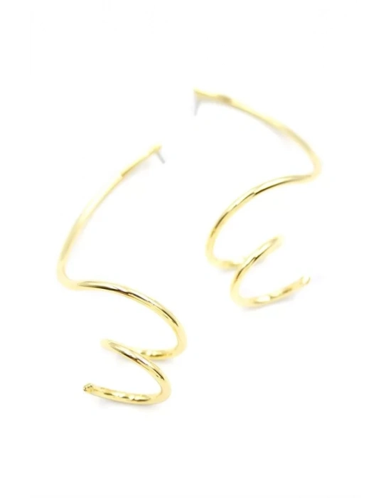 Kıvrımlı Küpe - Altın