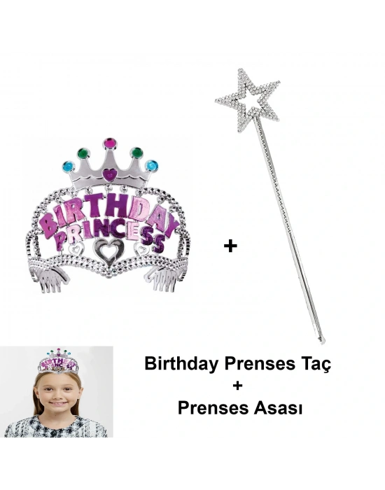 Kız Çocuk Doğum Günü Prenses Seti – Taç Ve Sihirli Asa