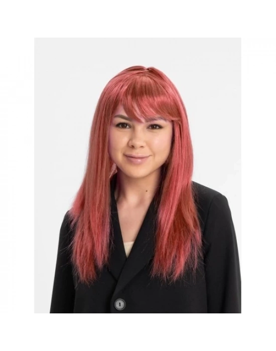 Kızıl Renk Düz Kesim Peruk