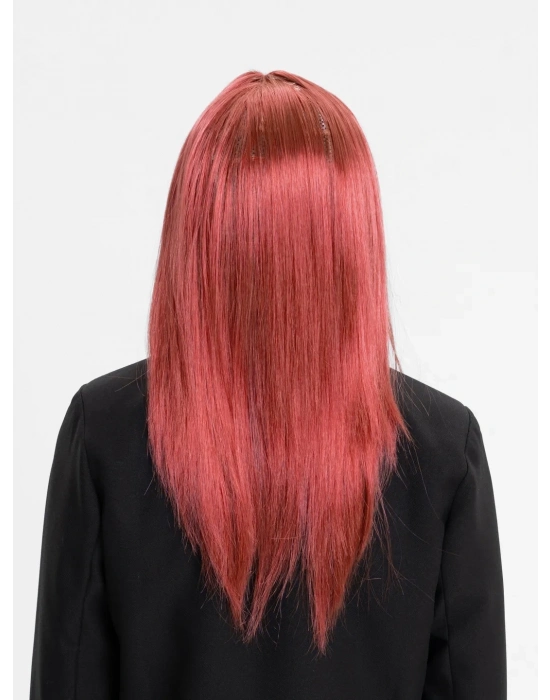 Kızıl Renk Düz Kesim Uzun Parti Peruğu Takma Saç