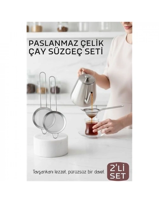 Klasik Çay Süzgeci 304 Paslanmaz Çelik 2 ADET 721306