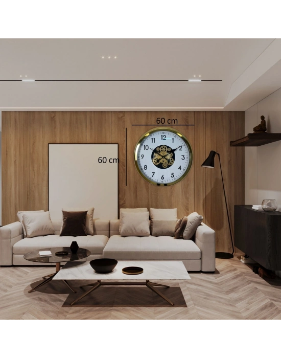 ® Klasik Gold 60 Cm Çarklı Duvar Saati