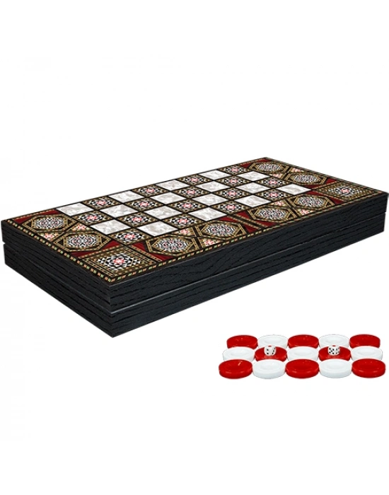 Klasik Sedef İşlemeli Tavla Model 1