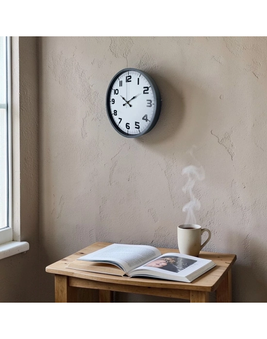 Klasik Tasarım Gri 36 Cm Duvar Saati