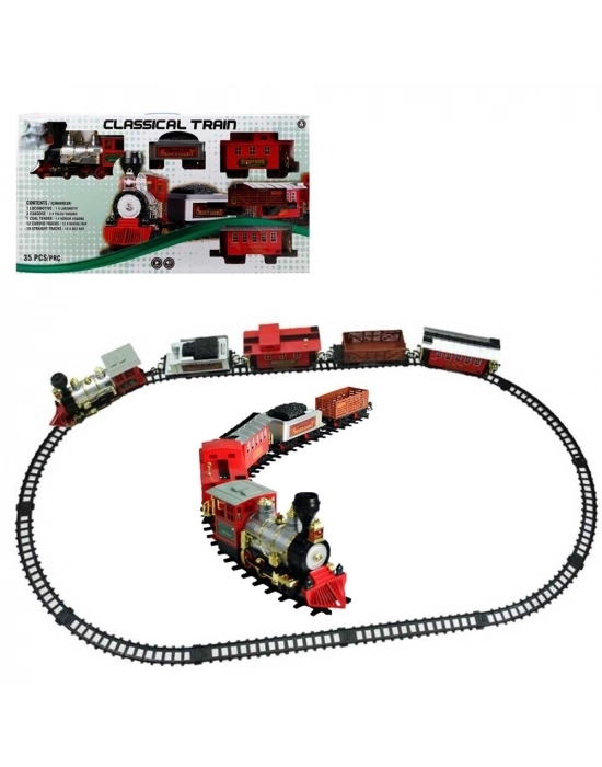® Klasik Tren Seti Sesli ve Işıklı 35 Parça