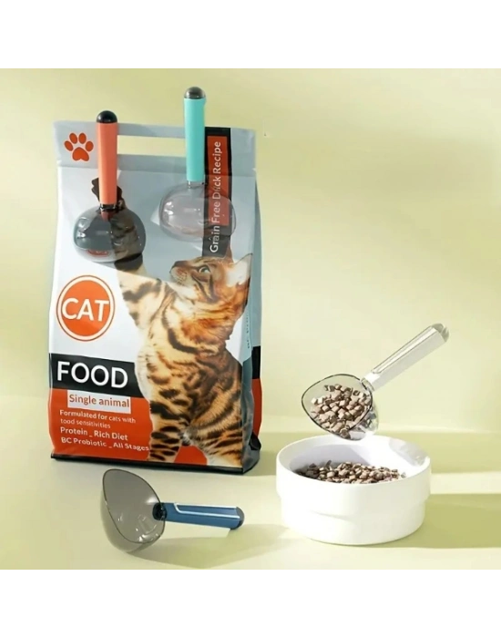 Klipsli Ölçekli Kedi Köpek Mama Küreği